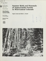 Cover of: Summer birds and mammals of aspen-conifer forests in west-central Colorado