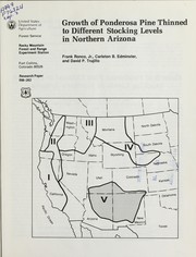 Cover of: Growth of ponderosa pine thinned to different stocking levels in northern Arizona