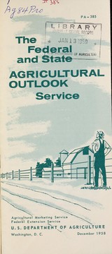 Cover of: The federal and state agricultural outlook service | United States. Department of Agriculture