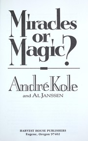Cover of: Miracles or magic?