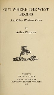 Cover of: Out where the West begins: and other western verses