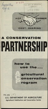 Cover of: A conservation partnership: how to use the Agricultural Conservation Program