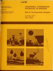 Cover of: Chaparral conversion potential in Arizona: An economic analysis