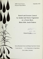 Cover of: Runoff and erosion control by seeded and native vegetation on a forest burn by Howard K. Orr