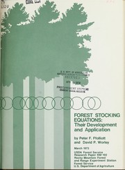 Cover of: Forest stocking equations: their development and application