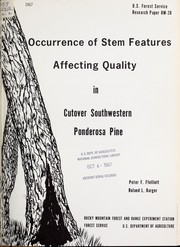 Cover of: Occurrence of stem features affecting quality in cutover southwestern ponderosa pine by Peter F. Ffolliott