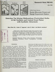 Cover of: Detecting tip mining Olethreutinae (Torticidae) moths in the northern and central Great Plains with synthetic attractants by M.E. Dix