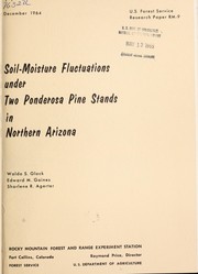 Cover of: Soil-moisture fluctuations under two ponderosa pine stands in northern Arizona by Waldo S. Glock