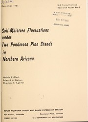 Cover of: Soil-moisture fluctuations under two ponderosa pine stands in northern Arizona