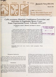 Cover of: Cydia youngana (Kearfott) (Lepidoptera: Tortricidae) and associates in Engelmann spruce cones, Fraser Experimental Forest, Colorado 1974-1977
