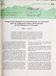 Long-term changes in cottonwoods on a grazed and an ungrazed plains bottomland in northeastern Colorado by G.L. Crouch