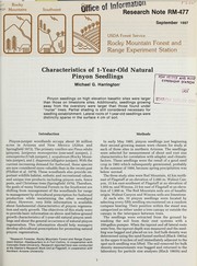 Cover of: Characteristics of 1-year-old natural pinyon seedlings