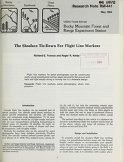 Cover of: The shoelace tie-down for flight line markers | R.E. Francis