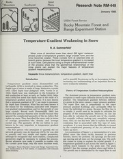 Temperature gradient weakening in snow by R.A. Sommerfeld