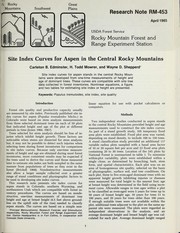 Cover of: Site index curves for aspen in the central Rocky Mountains by Carleton B. Edminster