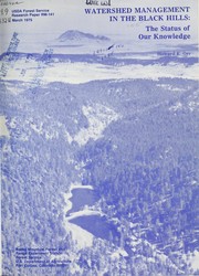 Cover of: Watershed management in the Black Hills: the status of our knowledge