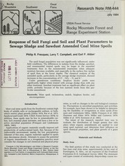 Cover of: Response of soil fungi and soil and plant parameters to sewage sludge and sawdust amended coal mine spoils