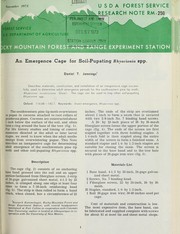 Cover of: An emergence cage for soil-pupating Rhyacionia spp