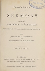 Cover of: Sermons by Frederick William Robertson
