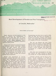 Cover of: Root development of ponderosa pine transplants at Lincoln, Nebraska by Charles E. Boldt