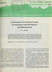 Cover of: An inexpensive truck mounted ladder for inspecting conelet development and collecting cones