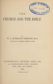 Cover of: The church and the Bible