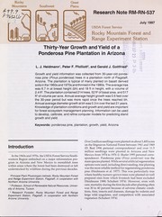 Thirty-year growth and yield of a ponderosa pine plantation in Arizona by L.J. Heidmann