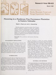 Cover of: Flowering in a ponderosa pine provenance plantation in eastern Nebraska by R.A. Read