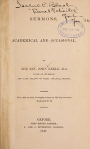 Cover of: Sermons, academical and occasional