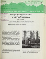 Cover of: Estimating breast height diameters from stump diameters for Black Hills ponderosa pine