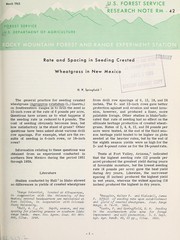 Cover of: Rate and spacing in seeding crested wheatgrass in New Mexico