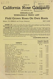 Cover of: Wholesale price list: field grown roses on own roots
