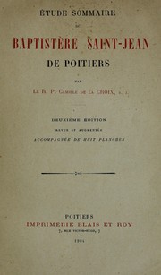 Cover of: Étude sommaire du Baptistère Saint-Jean de Poitiers