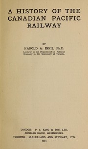 Cover of: A history of the Canadian Pacific railway by Harold Adams Innis