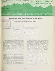 Cover of: A roundheaded pine beetle outbreak in New Mexico: Associated stand conditions and impact