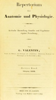 Cover of: Repertorium f©ơr Anatomie und Physiologie: kritische Darstellung fremder und Ergebnisse eigener Forschung