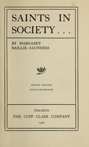 Cover of: Saints in society
