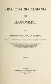 Cover of: Diccionario cubano de seudónimos