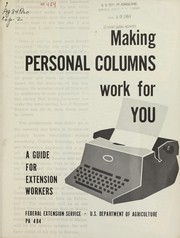 Making personal columns work for you by James H. White