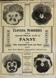 Cover of: Special price list of pansy and other seasonable seeds and plants: harvest 1905