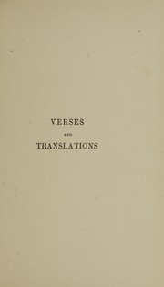 Cover of: Verses and translations by Calverley, Charles Stuart