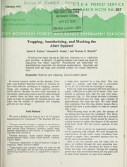 Cover of: Trapping, anesthetizing, and marking the Abert squirrel