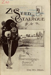 Cover of: Zion seed catalogue | Zion Horticultural Supply (Firm)