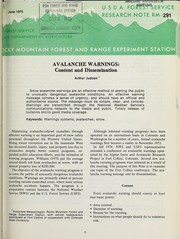 Cover of: Avalanche warnings | Arthur Judson