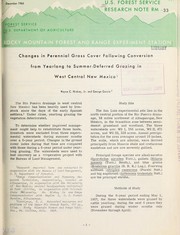 Cover of: Changes in perennial grass cover following conversion from yearlong to summer-deferred grazing in west central New Mexico