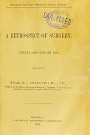Cover of: A retrospect of surgery, January 1890-January 1894
