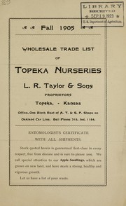 Cover of: Wholesale trade list of Topeka Nurseries
