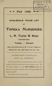 Cover of: Wholesale trade list of Topeka Nurseries by Topeka Nurseries