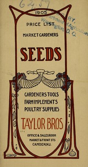 Cover of: Price list market gardeners seeds: gardeners tools, farm implements, poultry supplies
