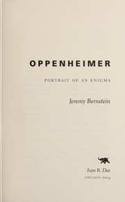 Cover of: Oppenheimer by Jeremy Bernstein